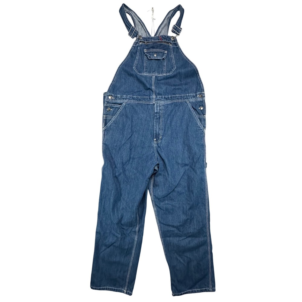 Craftsman Denim Bib Overalls Men Size 36x30‎ Blue Cotton Carpenter Work Pants